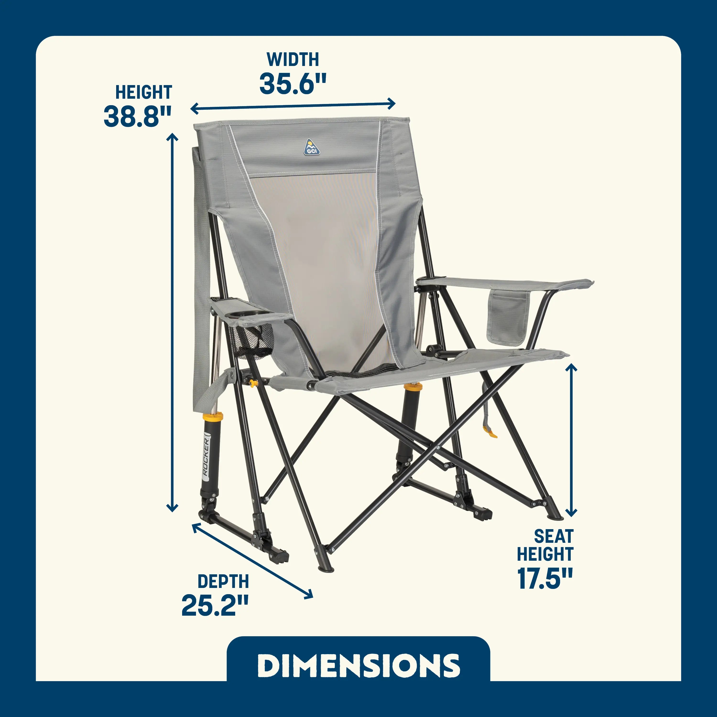 Patented Spring-Action Comfort Pro Rocker - Choice 375 - Patented Spring-Action Rocking Chair for Camping Detail