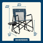 Premium All-Weather Freestyle Rocker with Side Table - Choice 853 - Freestyle Rocker Portable Outdoor Folding Chair Detail