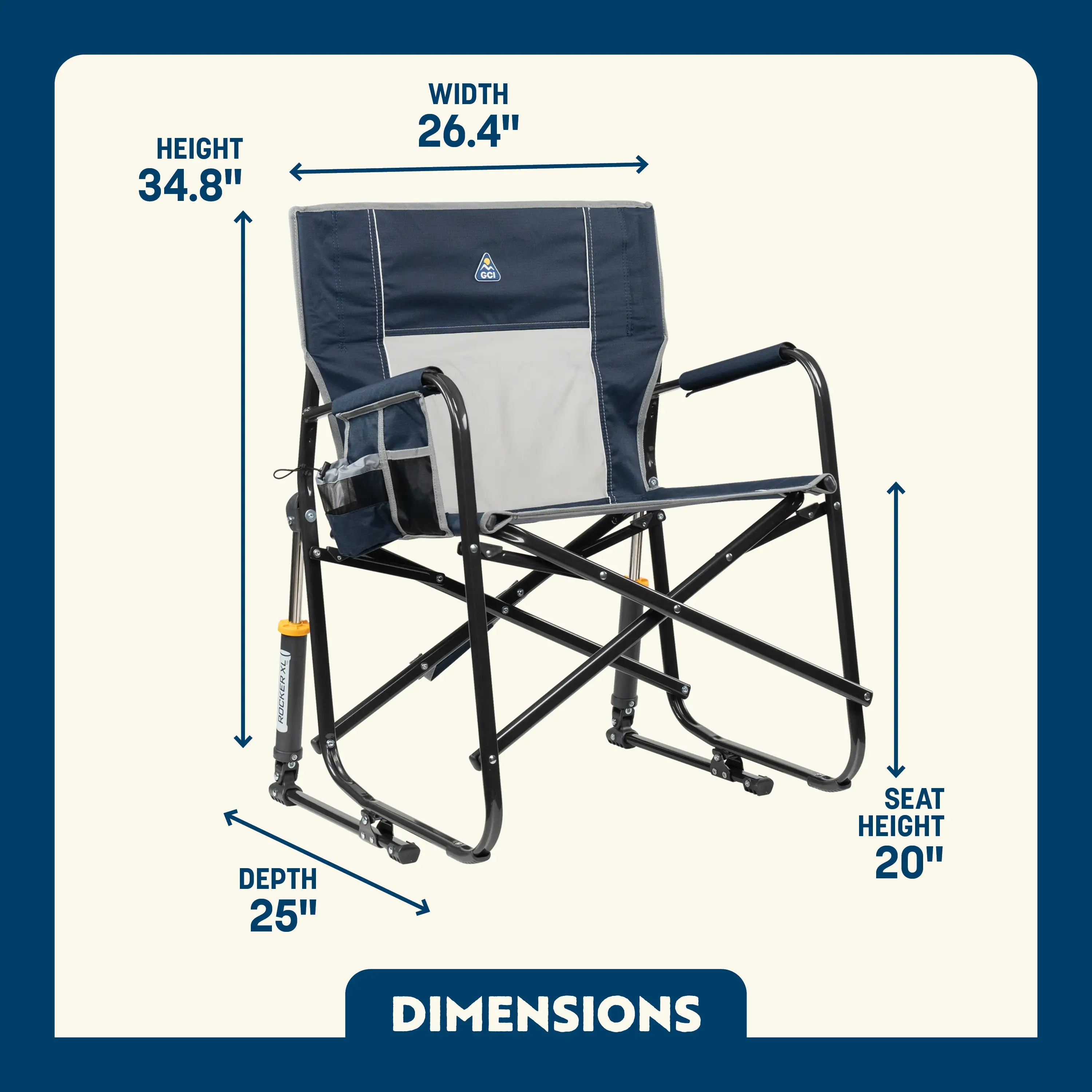 Smooth Motion Freestyle Rocker XL - Choice 552 - Heavy-Duty Kickback Rocker with Beverage Holder Detail