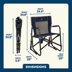 Smooth Motion Freestyle Rocker - Choice 711 - Freestyle Rocker Portable Outdoor Folding Chair Detail
