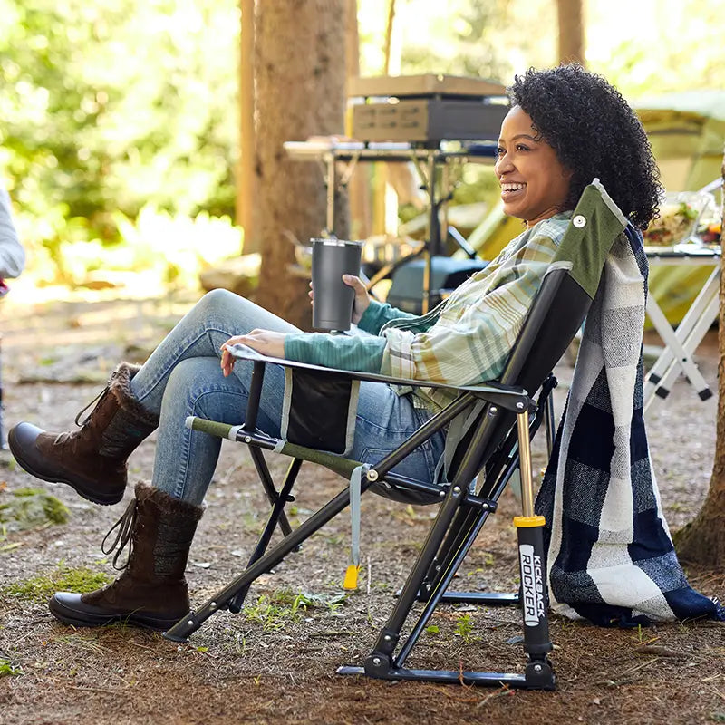 Premium All-Weather Kickback Rocker - Choice 345 - RoadTrip Rocker Smooth Motion Camp Chair Detail