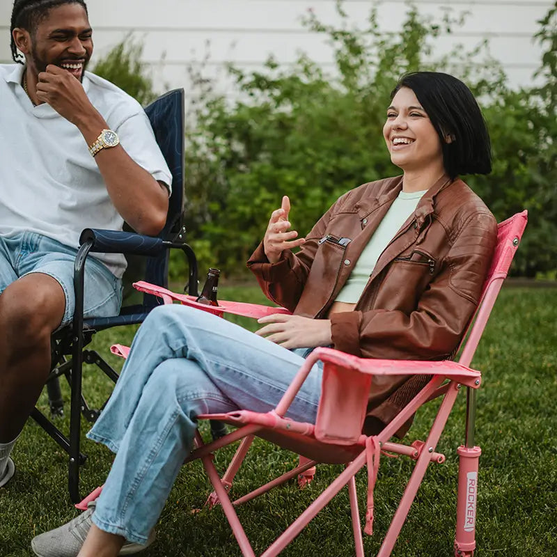 Premium All-Weather Kickback Rocker - Choice 345 - RoadTrip Rocker Smooth Motion Camp Chair Detail