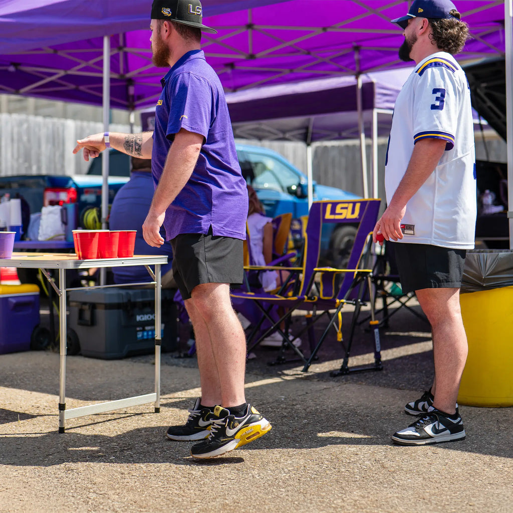 Smooth Motion College Comfort Pro Rocker - LSU Tigers - Choice 880 - Heavy-Duty Kickback Rocker with Beverage Holder Detail