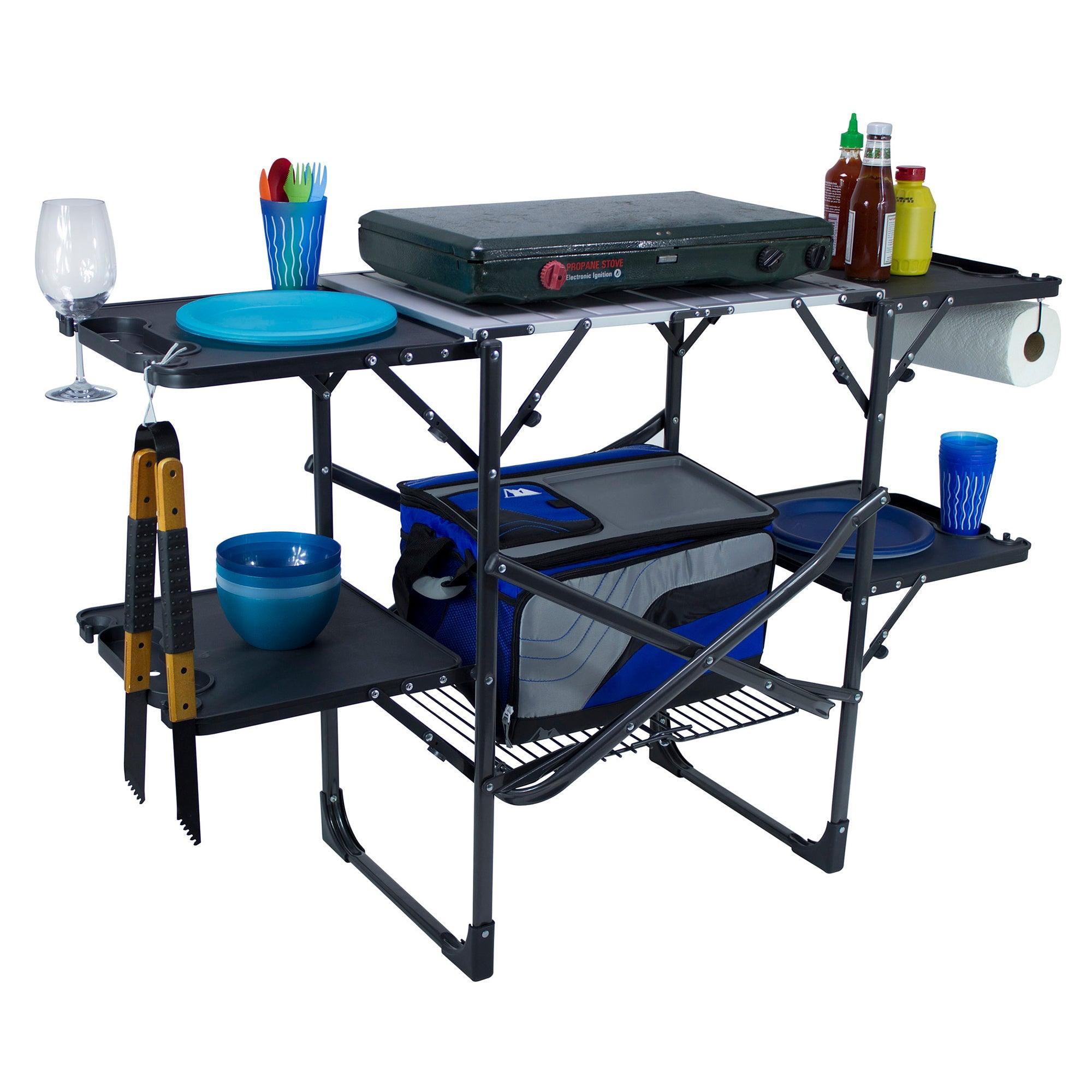 Portable Culinary Slim-Fold Cook Station - Choice 575 - Multi-Purpose Outdoor Culinary Cooking Set Detail