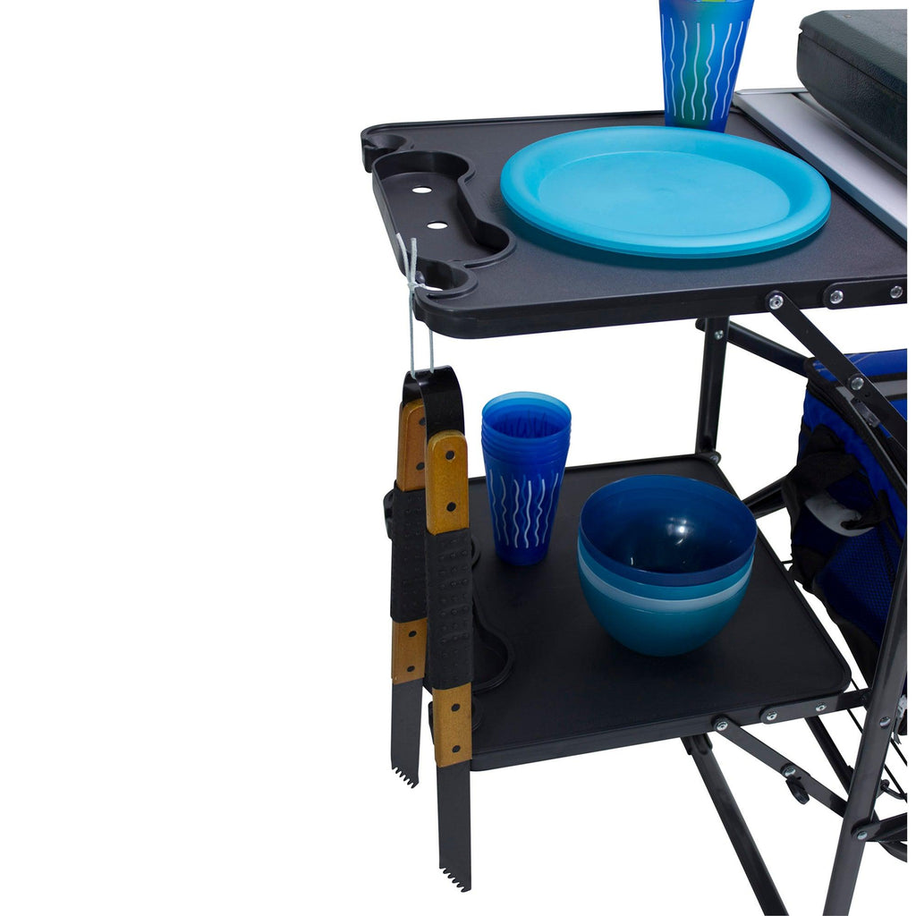 Portable Culinary Slim-Fold Cook Station - Choice 575 - Multi-Purpose Outdoor Culinary Cooking Set Detail
