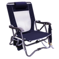 Ultra-Compact Bi-Fold Slim Event Chair - Choice 334 - Ultra-Lightweight Telescoping PackSeat Travel Stool - Indigo