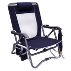 Ultra-Compact Bi-Fold Slim Event Chair - Choice 334 - Ultra-Lightweight Telescoping PackSeat Travel Stool - Indigo