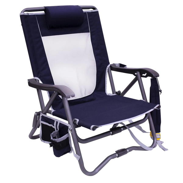 Ultra-Compact Bi-Fold Slim Event Chair - Choice 334 - Ultra-Lightweight Telescoping PackSeat Travel Stool - Indigo