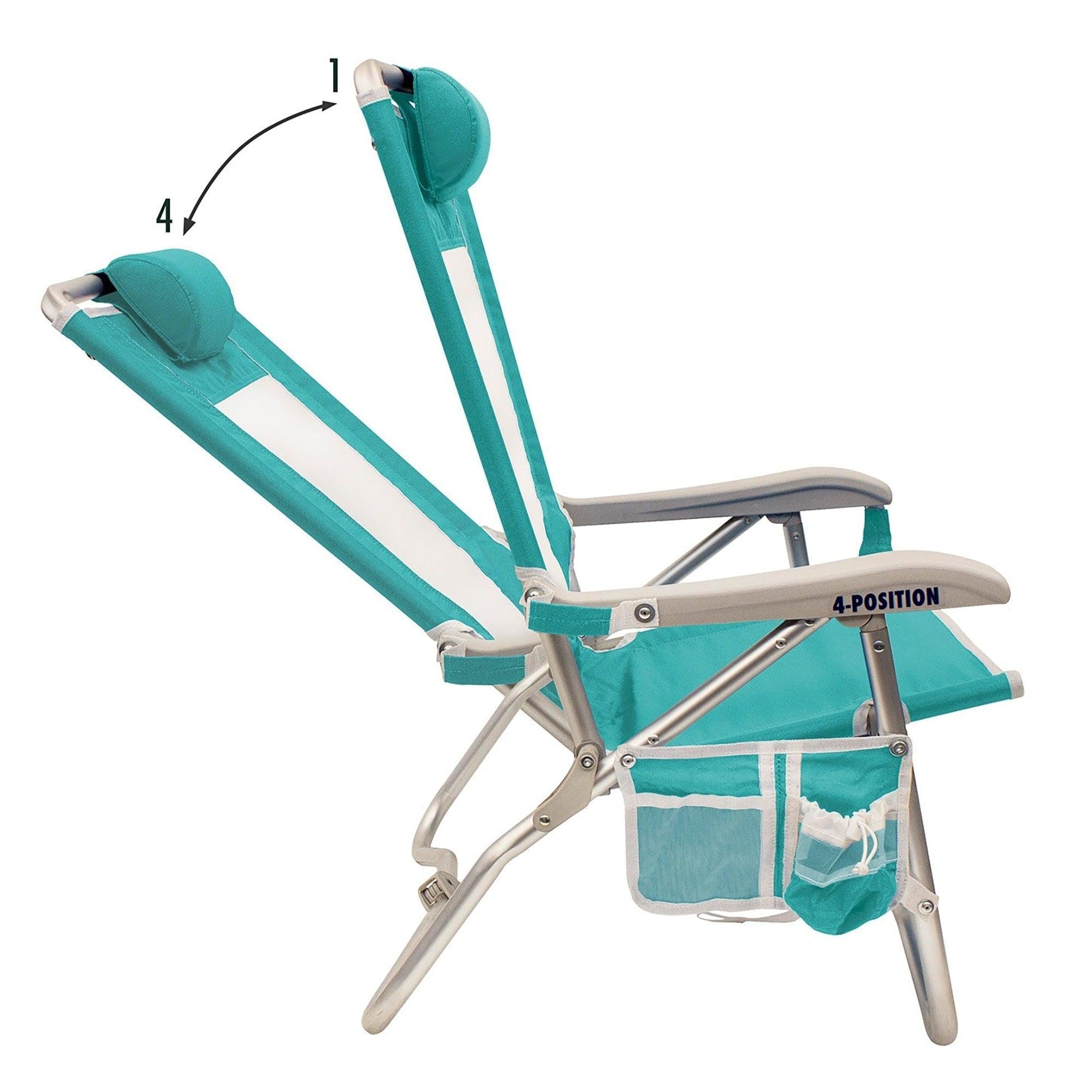 Backpack Travel Bi-Fold Beach Chair - Choice 601 - Portable Heavy-Duty Low Boy Chair for Ocean Side Detail