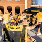 Heavy-Duty Freestyle College Comfort Pro Rocker - Iowa Hawkeyes - Choice 249 - Heavy-Duty Kickback Rocker with Beverage Holder Detail