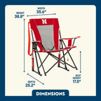 Patented Spring-Action College Comfort Pro Rocker - Nebraska Cornhuskers - Choice 161 - Heavy-Duty Kickback Rocker with Beverage Holder Detail