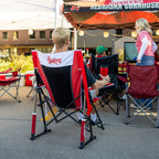 Patented Spring-Action College Comfort Pro Rocker - Nebraska Cornhuskers - Choice 161 - Heavy-Duty Kickback Rocker with Beverage Holder Detail