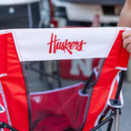Patented Spring-Action College Comfort Pro Rocker - Nebraska Cornhuskers - Choice 161 - Heavy-Duty Kickback Rocker with Beverage Holder Detail