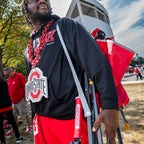 Luxury Camp College Comfort Pro Rocker - Ohio State Buckeyes - Choice 676 - Freestyle Rocker Portable Outdoor Folding Chair Detail