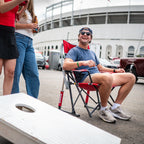 Luxury Camp College Comfort Pro Rocker - Ohio State Buckeyes - Choice 676 - Freestyle Rocker Portable Outdoor Folding Chair Detail