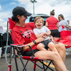 Luxury Camp College Comfort Pro Rocker - Ohio State Buckeyes - Choice 676 - Freestyle Rocker Portable Outdoor Folding Chair Detail