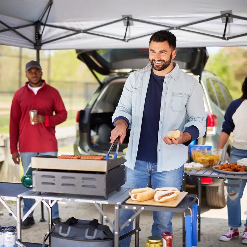 Portable Culinary Slim-Fold Cook Station - Choice 575 - Multi-Purpose Outdoor Culinary Cooking Set Detail