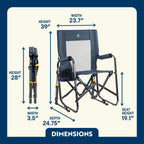 Smooth Motion Stowaway Rocker with Storage Pouch - Choice 573 - Freestyle Rocker Portable Outdoor Folding Chair Detail