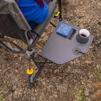 Premium All-Weather Stowaway Rocker with Side Table - Choice 253 - Heavy-Duty Kickback Rocker with Beverage Holder Detail