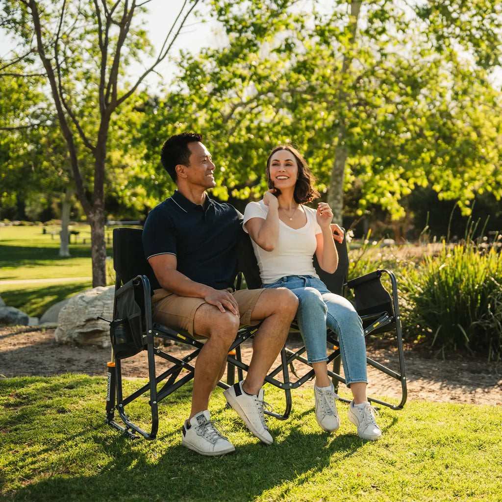 Premium All-Weather Tandem Rocker - Choice 227 - Patented Spring-Action Rocking Chair for Camping Detail