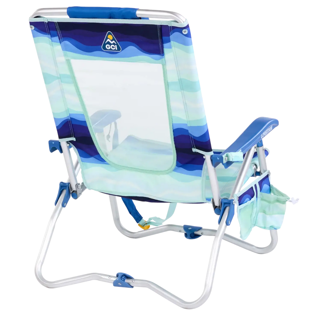Backpack Travel Bi-Fold Beach Chair - Choice 601 - Portable Heavy-Duty Low Boy Chair for Ocean Side Detail