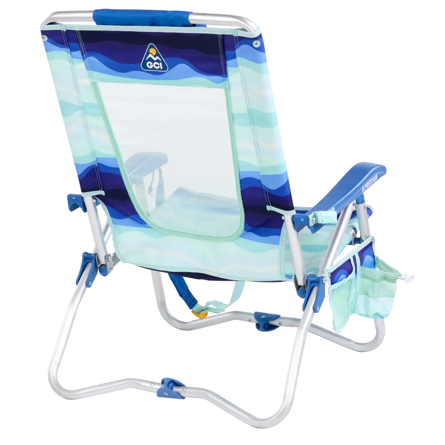 Backpack Travel Bi-Fold Beach Chair - Choice 601 - Portable Heavy-Duty Low Boy Chair for Ocean Side Detail