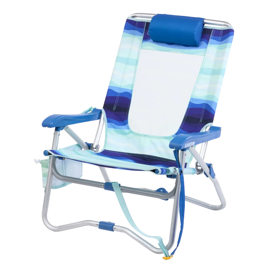 Backpack Travel Bi-Fold Beach Chair - Choice 601 - Portable Heavy-Duty Low Boy Chair for Ocean Side Detail