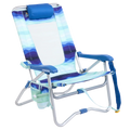 Backpack Travel Bi-Fold Beach Chair - Choice 601 - Portable Heavy-Duty Low Boy Chair for Ocean Side - Wave