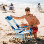 Backpack Travel Bi-Fold Beach Chair - Choice 601 - Portable Heavy-Duty Low Boy Chair for Ocean Side Detail