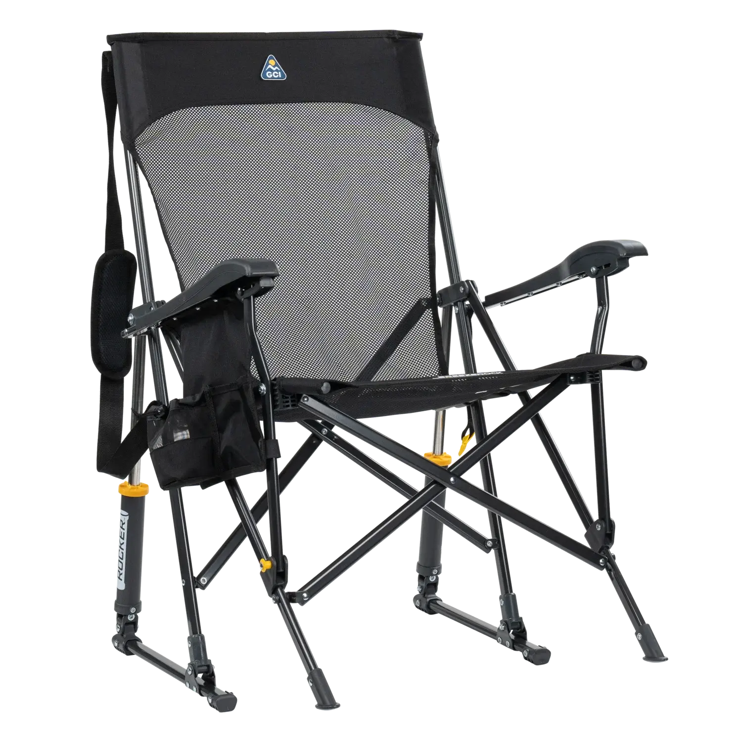 Smooth Motion BreezeRocker - Choice 504 - Patented Spring-Action Rocking Chair for Camping - Black