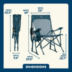 Smooth Motion BreezeRocker - Choice 504 - Patented Spring-Action Rocking Chair for Camping Detail
