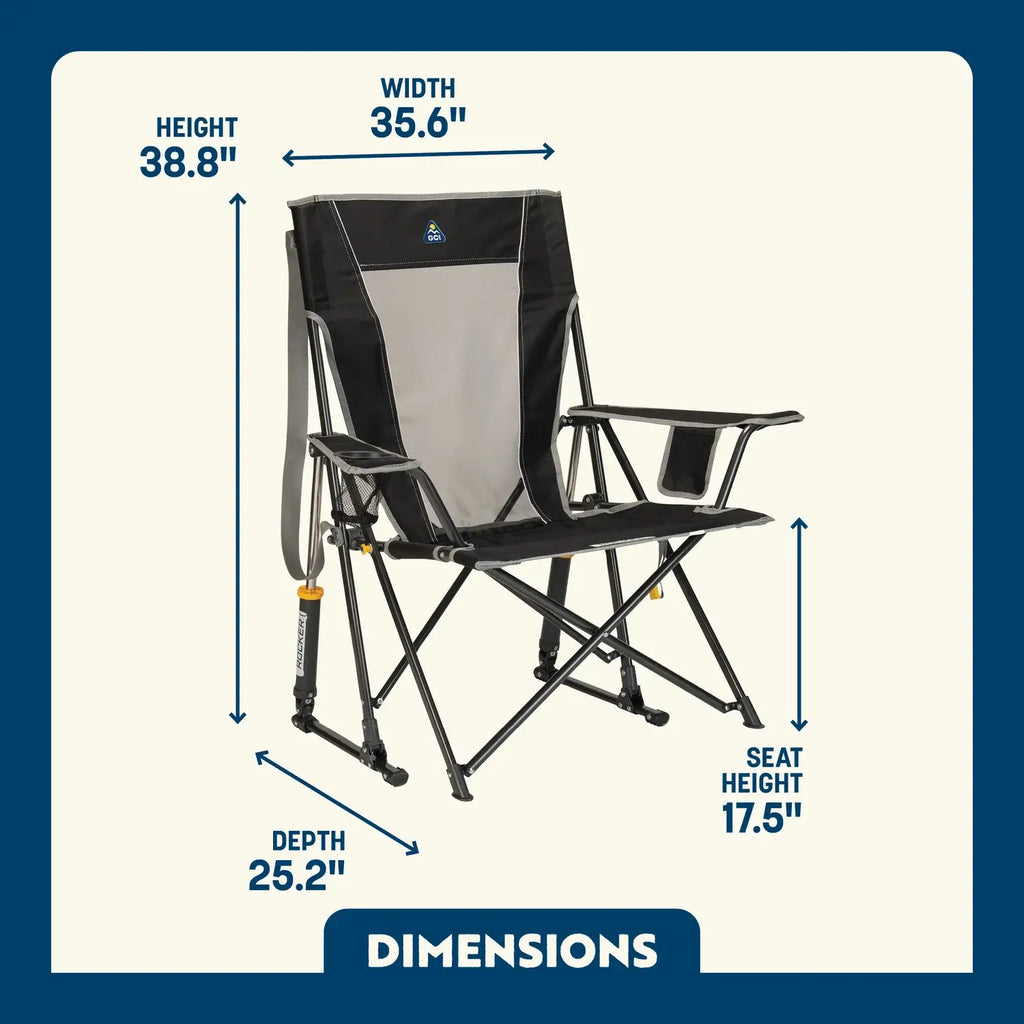 Patented Spring-Action Comfort Pro Rocker - Choice 375 - Patented Spring-Action Rocking Chair for Camping Detail