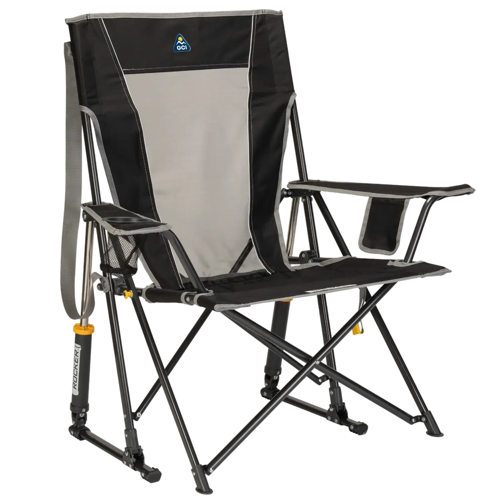 Patented Spring-Action Comfort Pro Rocker - Choice 375 - Patented Spring-Action Rocking Chair for Camping - Black