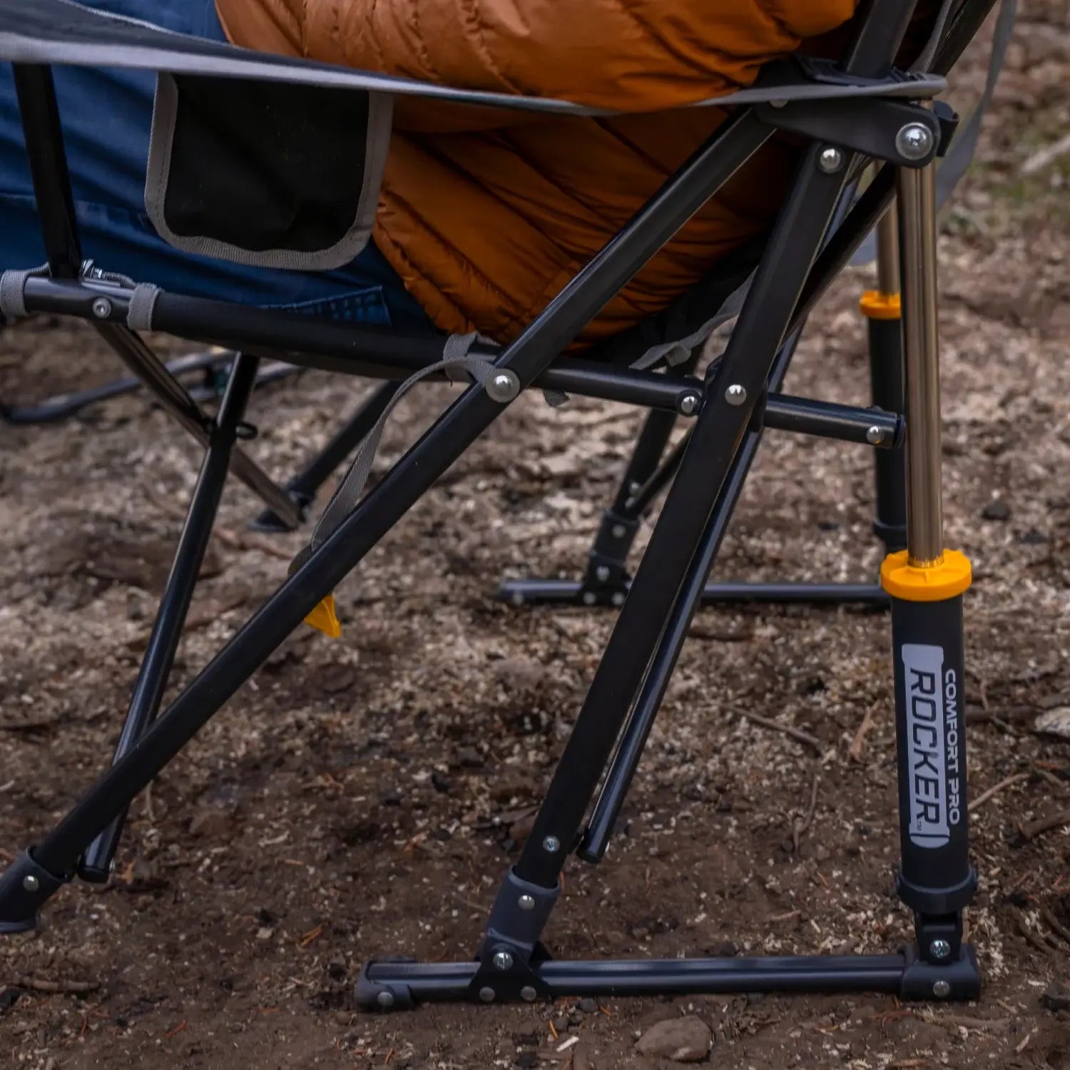 Patented Spring-Action Comfort Pro Rocker - Choice 375 - Patented Spring-Action Rocking Chair for Camping Detail