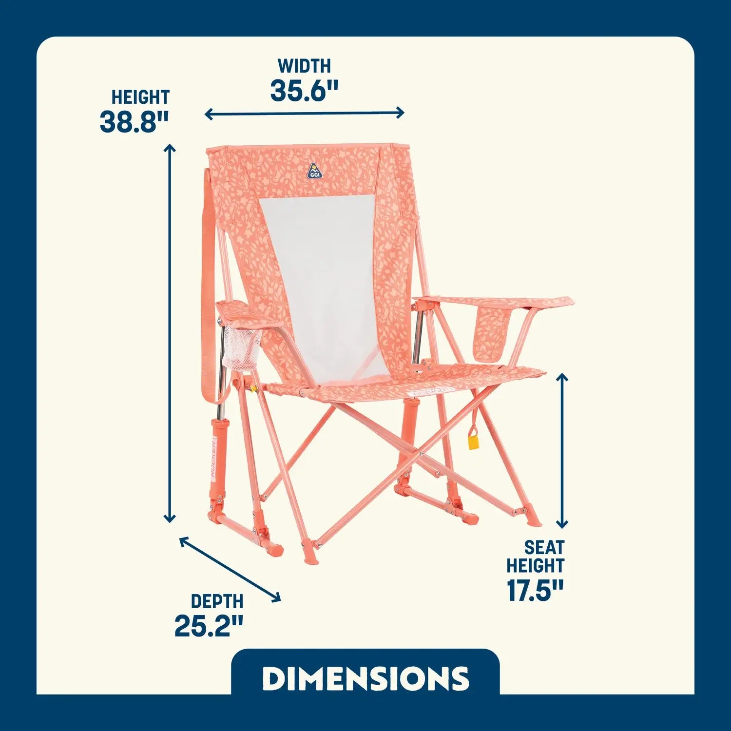 Patented Spring-Action Comfort Pro Rocker - Choice 375 - Patented Spring-Action Rocking Chair for Camping Detail
