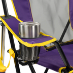 Smooth Motion College Comfort Pro Rocker - LSU Tigers - Choice 880 - Heavy-Duty Kickback Rocker with Beverage Holder Detail