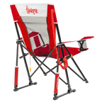 Patented Spring-Action College Comfort Pro Rocker - Nebraska Cornhuskers - Choice 161 - Heavy-Duty Kickback Rocker with Beverage Holder Detail
