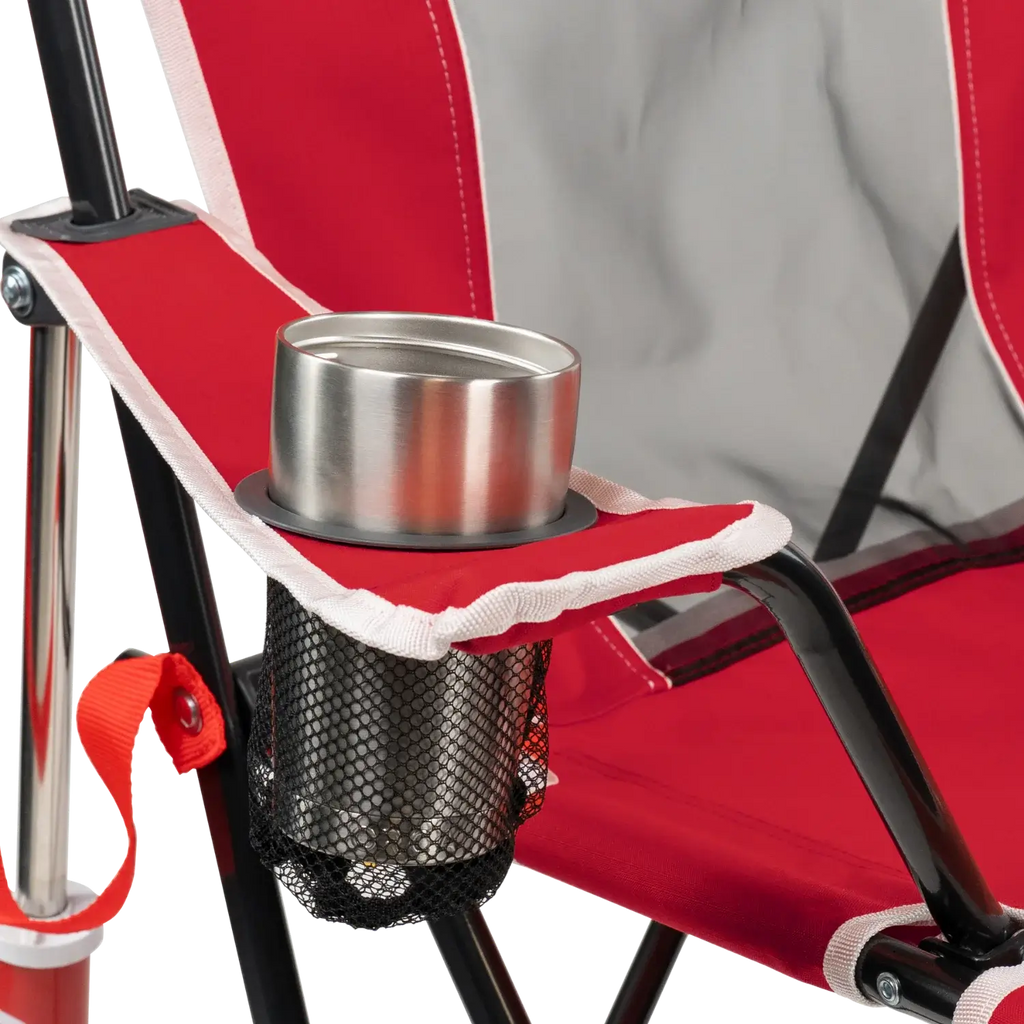 Patented Spring-Action College Comfort Pro Rocker - Nebraska Cornhuskers - Choice 161 - Heavy-Duty Kickback Rocker with Beverage Holder Detail