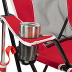 Patented Spring-Action College Comfort Pro Rocker - Nebraska Cornhuskers - Choice 161 - Heavy-Duty Kickback Rocker with Beverage Holder Detail