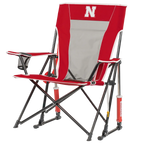 Patented Spring-Action College Comfort Pro Rocker - Nebraska Cornhuskers - Choice 161 - Heavy-Duty Kickback Rocker with Beverage Holder Detail