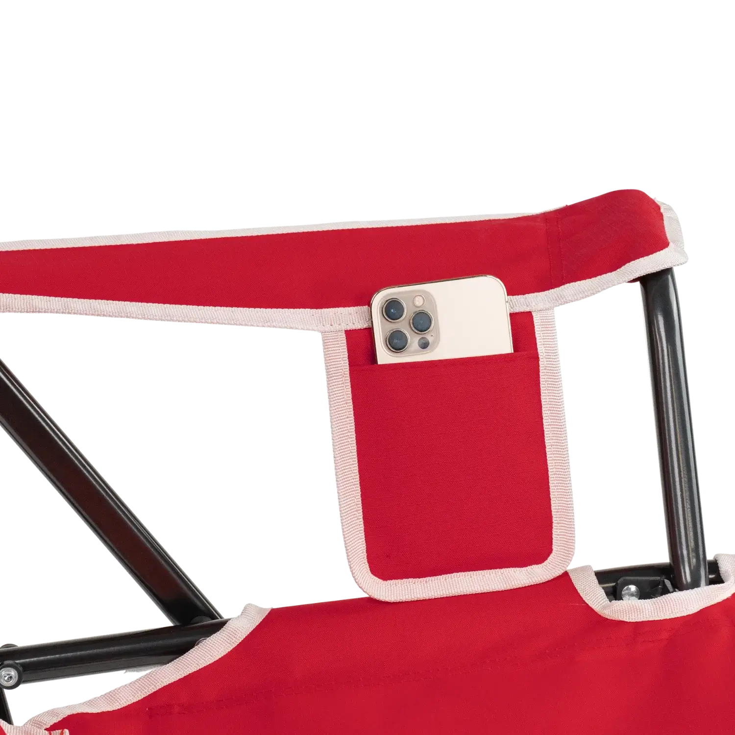 Patented Spring-Action College Comfort Pro Rocker - Nebraska Cornhuskers - Choice 161 - Heavy-Duty Kickback Rocker with Beverage Holder Detail