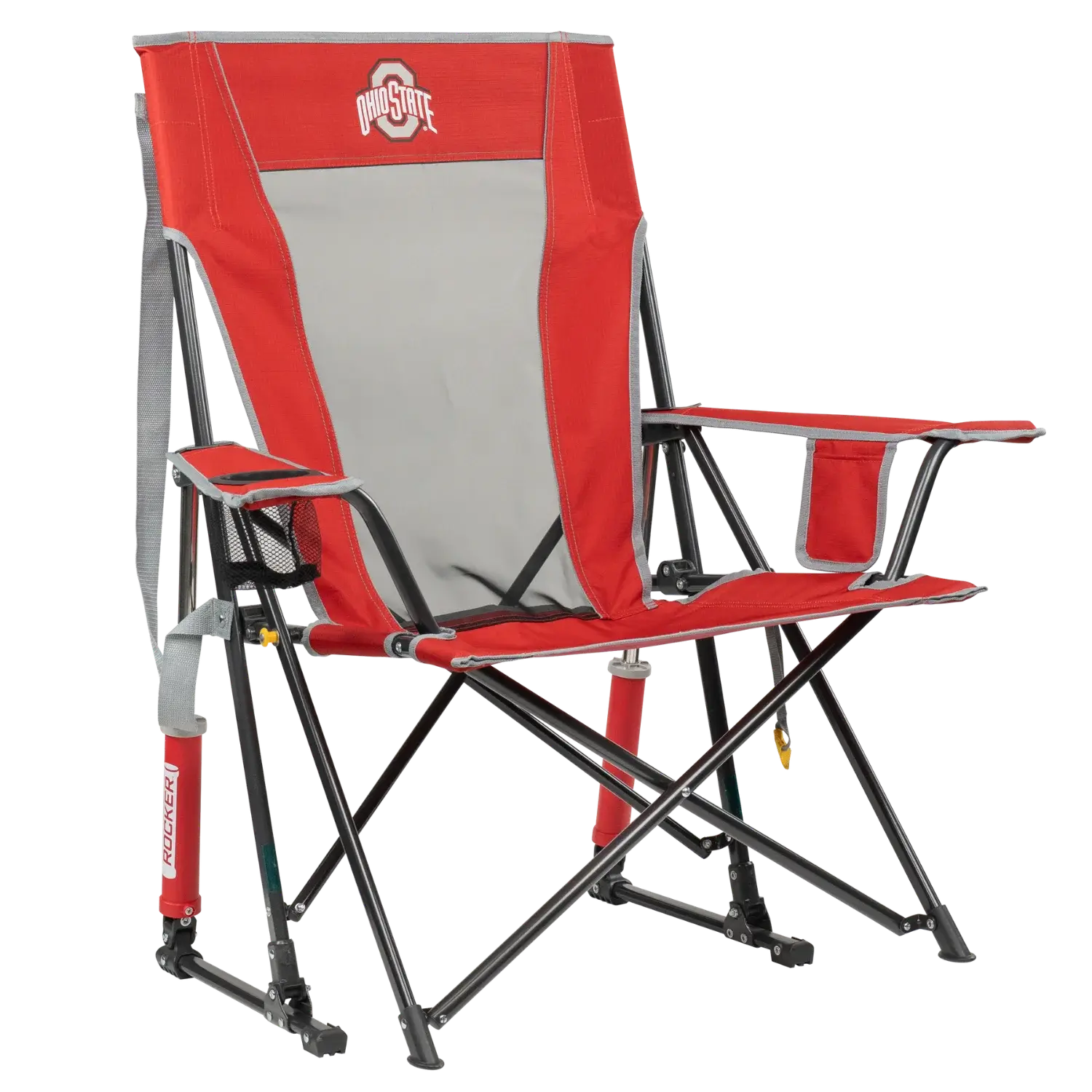 Luxury Camp College Comfort Pro Rocker - Ohio State Buckeyes - Choice 676 - Freestyle Rocker Portable Outdoor Folding Chair - Default Title