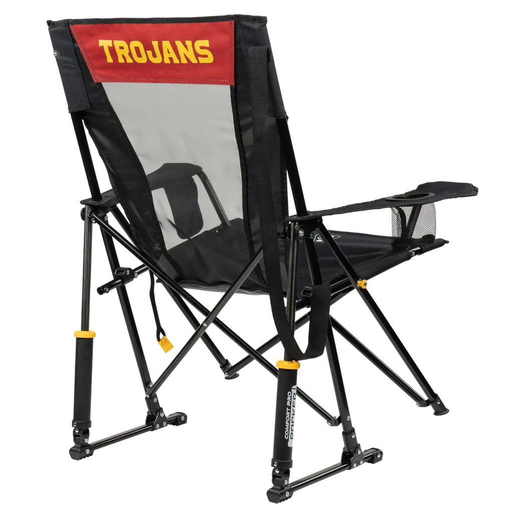 Heavy-Duty Freestyle College Comfort Pro Rocker - USC Trojans - Choice 856 - RoadTrip Rocker Smooth Motion Camp Chair Detail