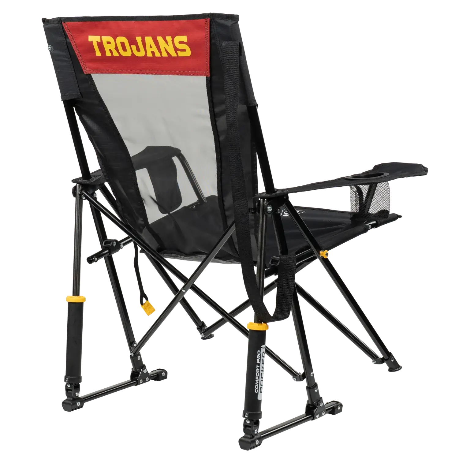 Heavy-Duty Freestyle College Comfort Pro Rocker - USC Trojans - Choice 856 - RoadTrip Rocker Smooth Motion Camp Chair Detail