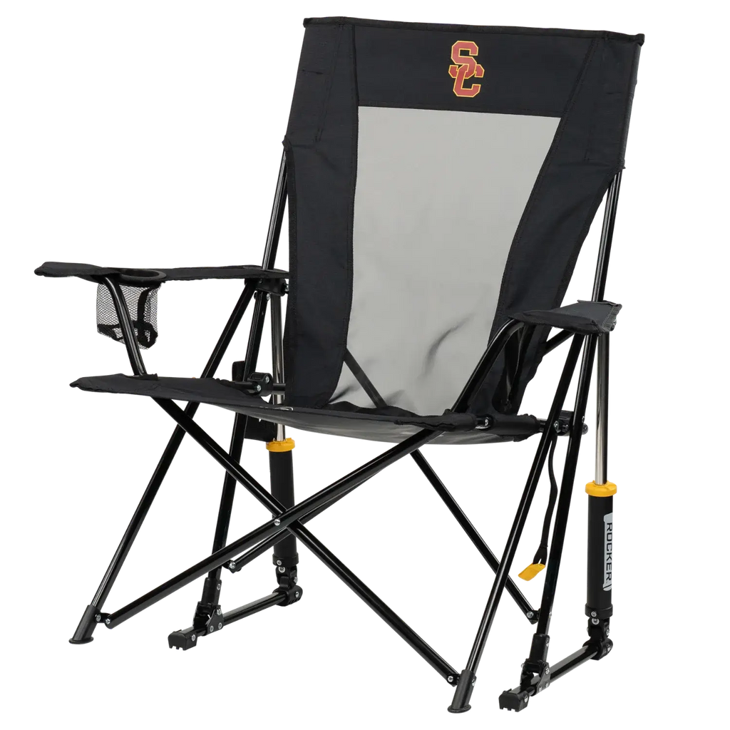 Heavy-Duty Freestyle College Comfort Pro Rocker - USC Trojans - Choice 856 - RoadTrip Rocker Smooth Motion Camp Chair Detail