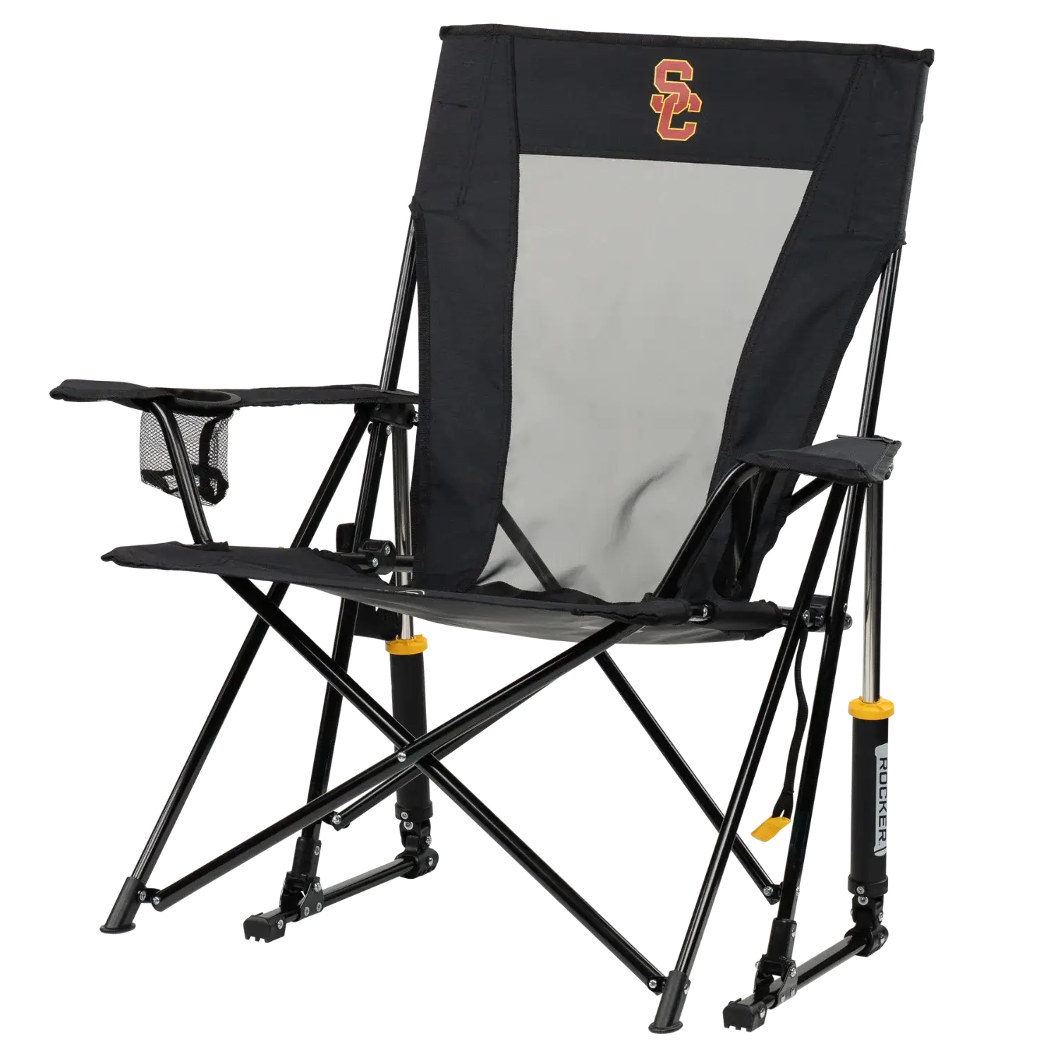 Heavy-Duty Freestyle College Comfort Pro Rocker - USC Trojans - Choice 856 - RoadTrip Rocker Smooth Motion Camp Chair Detail
