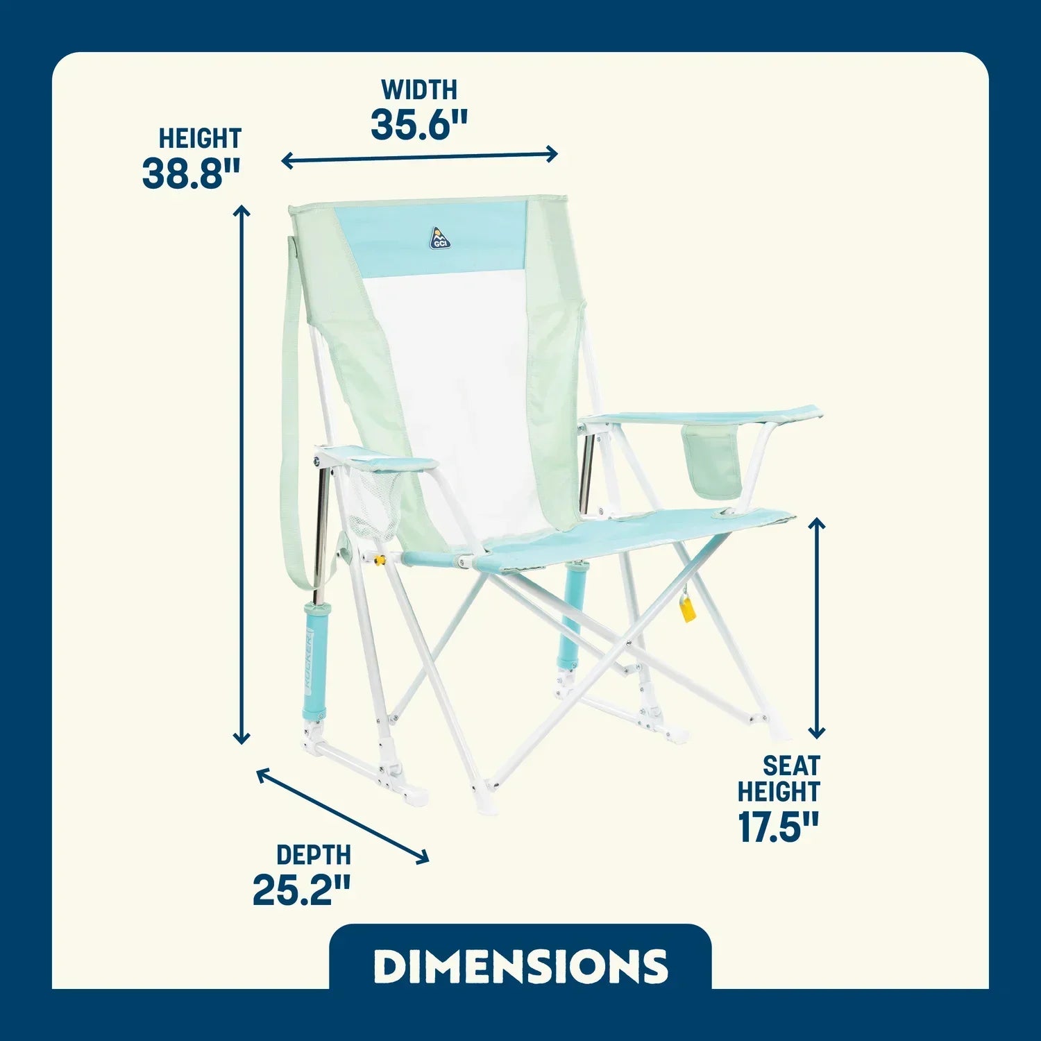 Patented Spring-Action Comfort Pro Rocker - Choice 375 - Patented Spring-Action Rocking Chair for Camping Detail