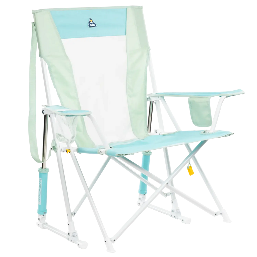 Patented Spring-Action Comfort Pro Rocker - Choice 375 - Patented Spring-Action Rocking Chair for Camping - Pastel Green