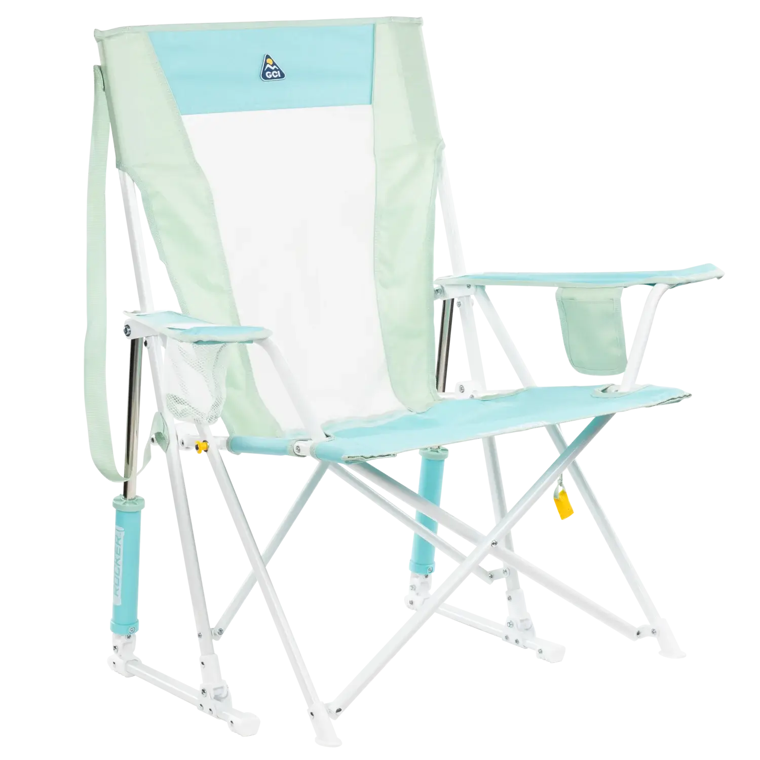Patented Spring-Action Comfort Pro Rocker - Choice 375 - Patented Spring-Action Rocking Chair for Camping - Pastel Green