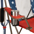 Patented Spring-Action Comfort Pro Rocker - USA Anniversary Deluxe - Choice 424 - Heavy-Duty Kickback Rocker with Beverage Holder Detail